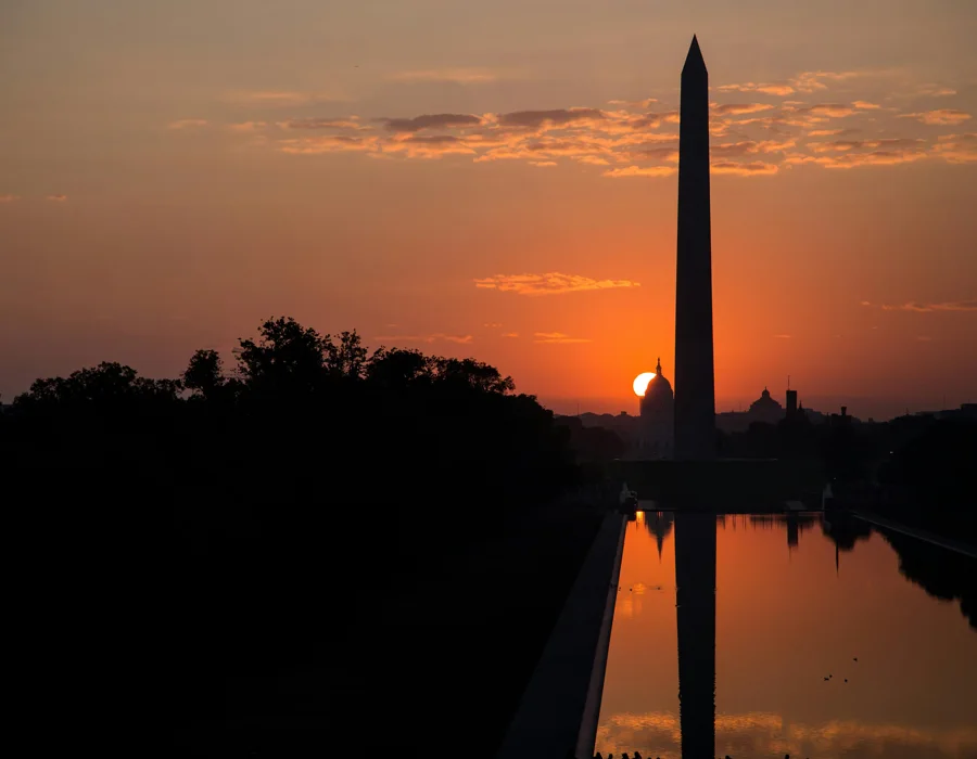 The Washington Monument at sunset